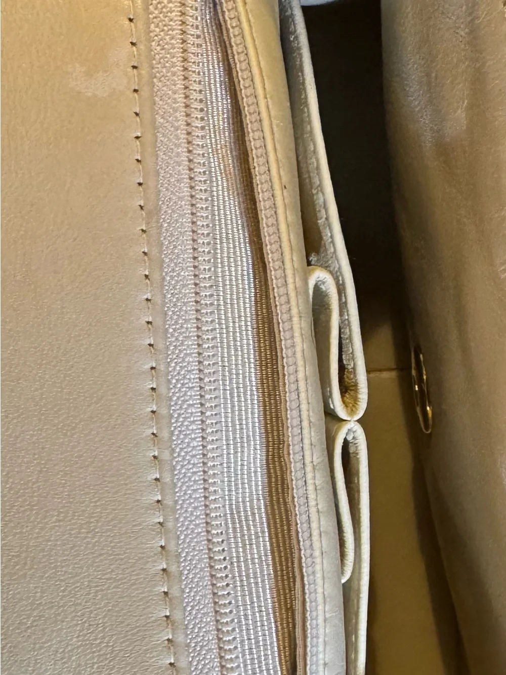 CHANEL Quilted Shoulder Bag in Taupe with Gold Hardware